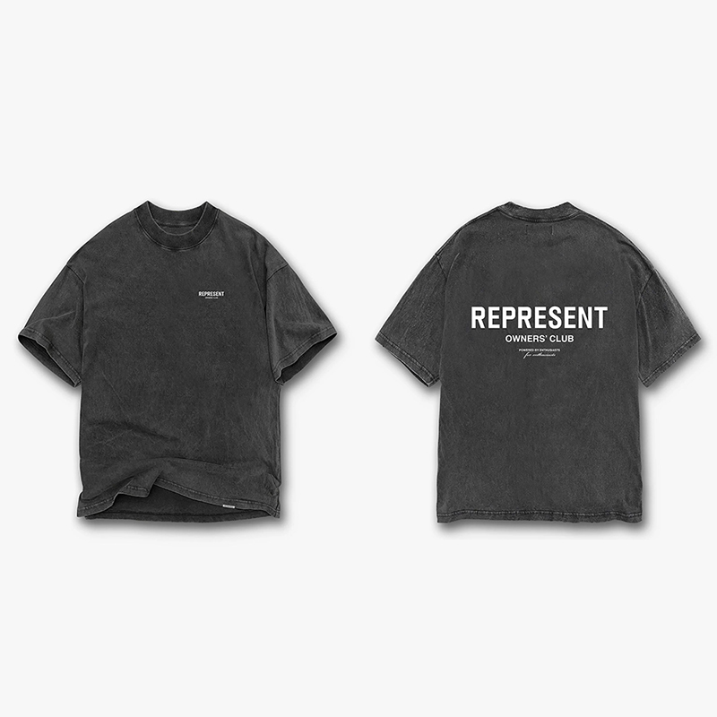 Alta calidad REPRESENTAR REP eslogan impresión color caramelo calle Americana dopamina verano manga corta Camiseta moda