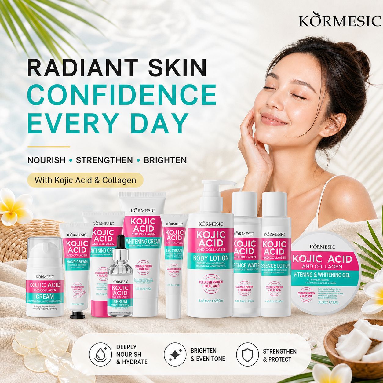 Set de Cuidado Facial con Ácido Kójico y Colágeno para Mujeres