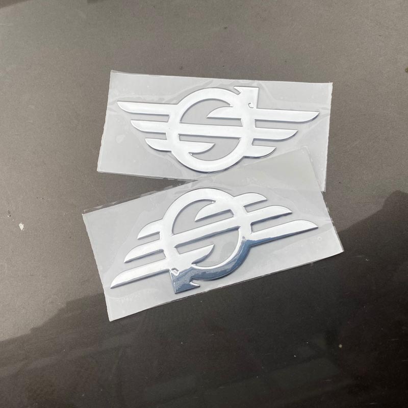 Personalizada de plata tridimensional cóncavo-convexo fuente etiqueta suave coche eléctrico placa de identificación muebles signos eléctricos tridimensionales image 4