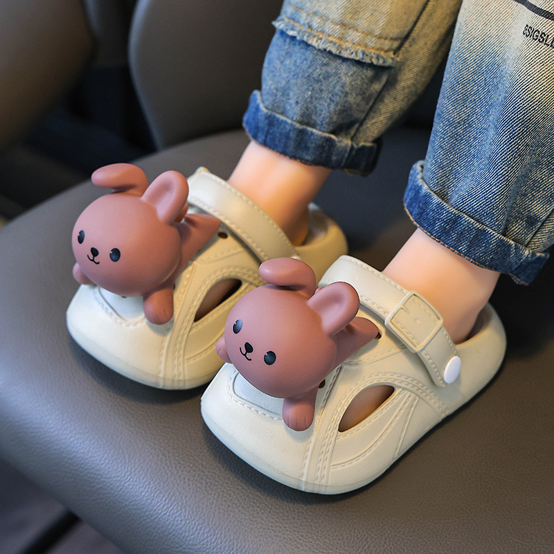 Zapatos con agujeros para niños verano nuevo estilo bebé hogar niños antideslizantes niñas sandalias y pantuflas niño interior niño antideslizante