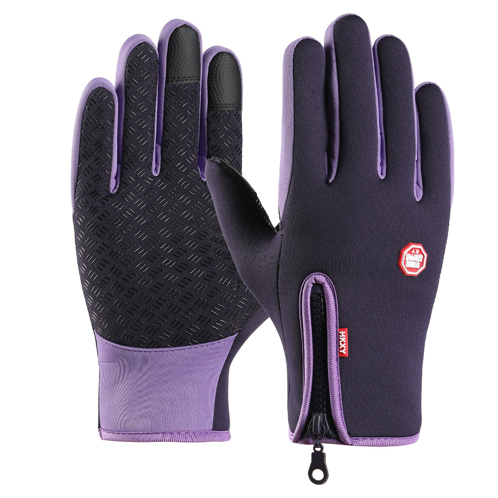 Guantes cálidos para ciclismo para hombres y mujeres, impermeables y con forro de terciopelo, para deportes al aire libre, esquí, guantes de invierno antideslizantes con pantalla táctil