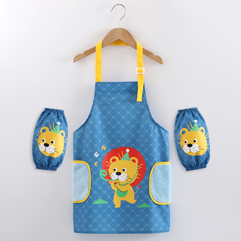 Delantal para niños impermeable anti-sucio borrable mano Niños y Niñas Ropa de pintura jardín de infantes bebé pintura ropa anti-desgaste mono