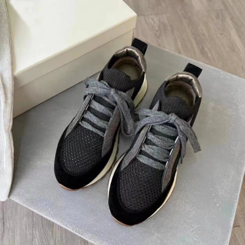 Foreign Trade Italian Bc Classy Casual Sports Women's Shoes 2023 New Low-Key Luxury Lace-Up Breathable Round-Toe Women's Shoes