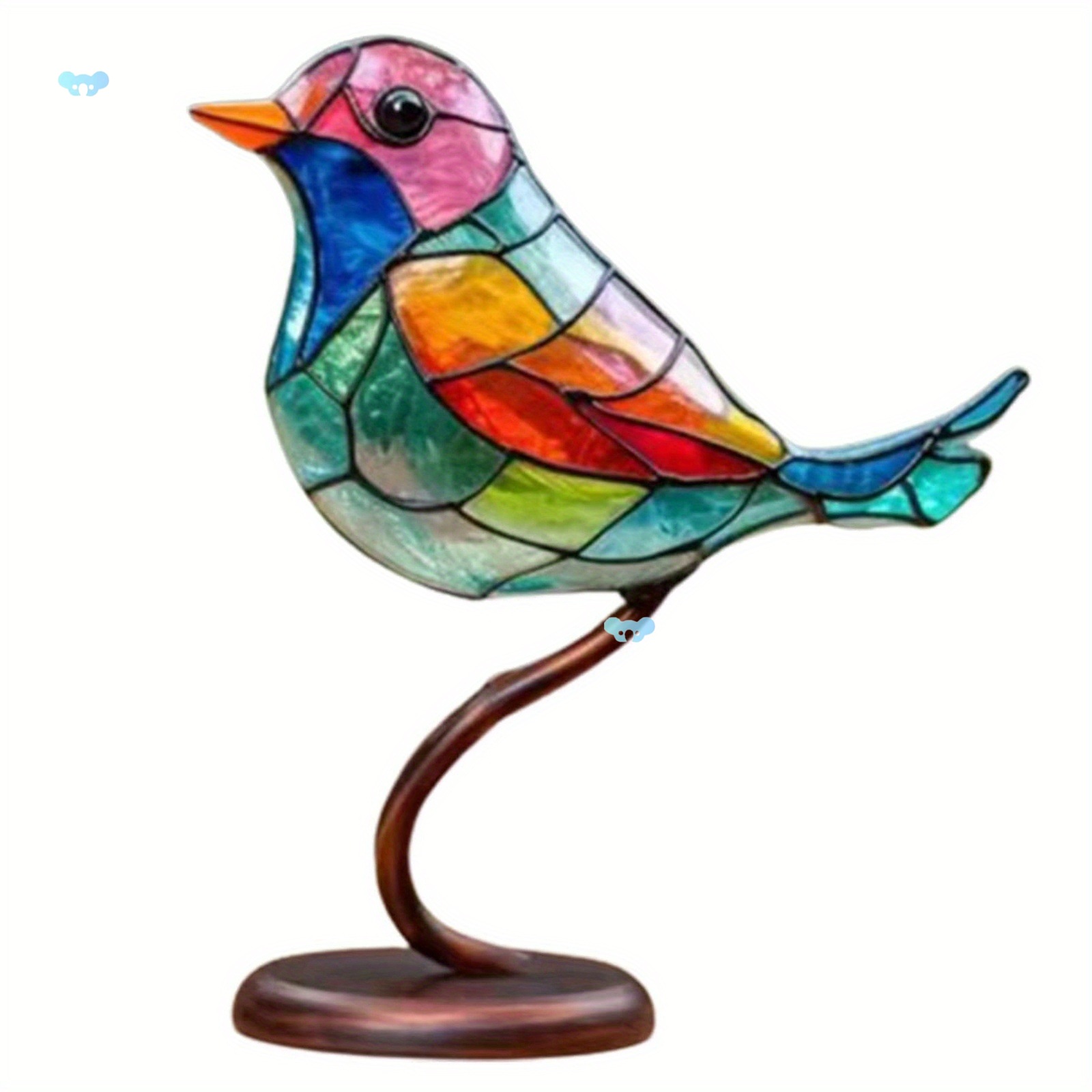 2D Flat 1pc Metal Stained Glass Hummingbird Statue玻璃蜂鸟像|ms