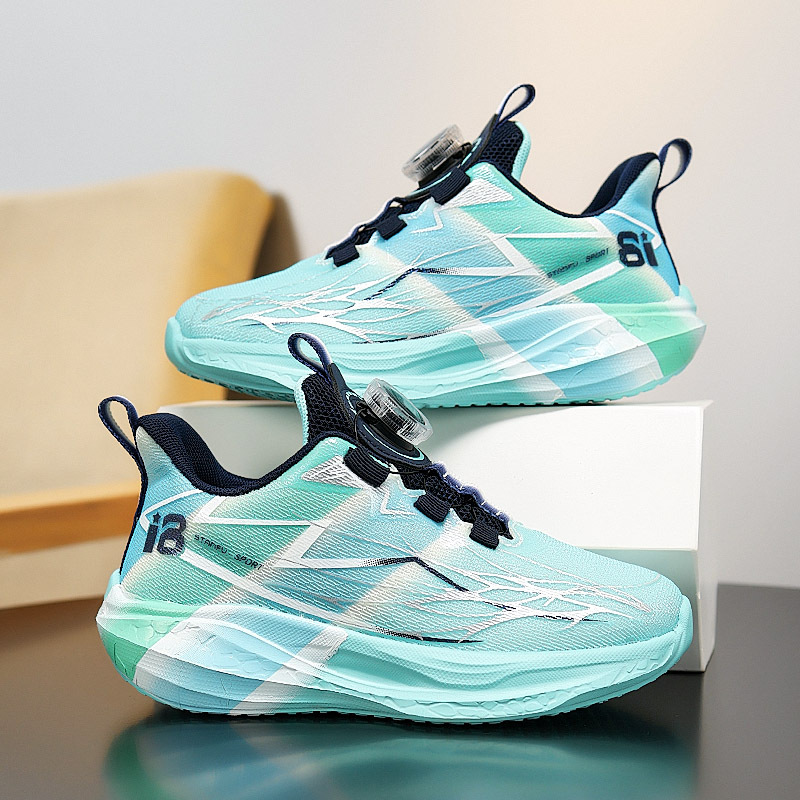 Zapatos deportivos de botón para niños, zapatos de carrera profesionales para estudiantes, redes transpirables de otoño, nuevos zapatos de entrenamiento para niños y niñas