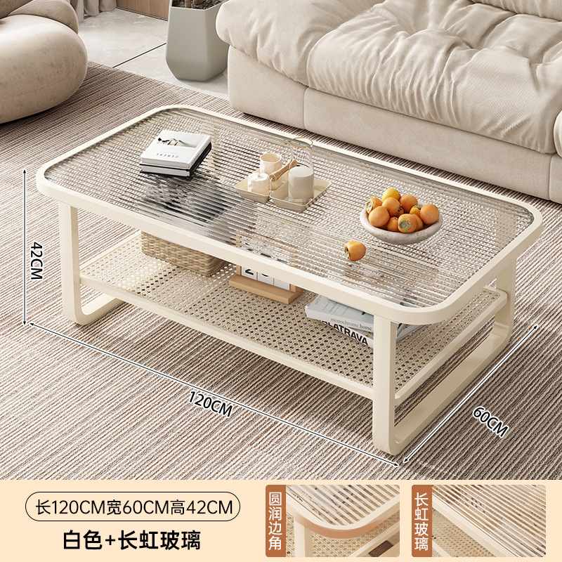 Mesa de té sala de estar doméstica pequeña mesa de casa 2025 nueva moderna simple creativa cuadrada mesa de té de vidrio temperado