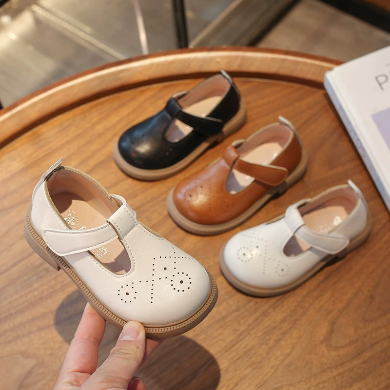 Женская обувь Детские маленькие кожаные туфли 2025 Новый Весна и Осень Британская Обувь Детская Обувь Кампус Ретро Lefu Обувь