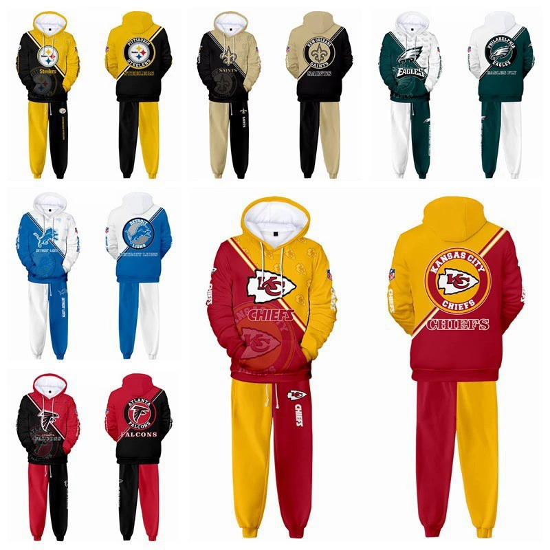 2023 Трансграничная Амазонка Футбольная команда Мужская и Женская 3D Печатная свитера с капюшоном брюки повседневная пара Корона