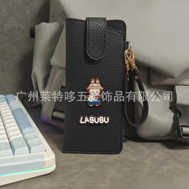 现货卡通拉布布皮革眼镜包挂绳款太阳镜墨镜收纳包PU皮挂包眼镜袋|undefined
