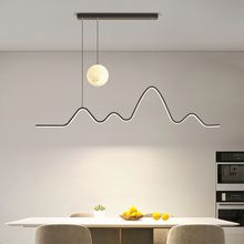 山水星球全光谱餐厅一字吊灯简约现代餐桌吧台特价现代月球餐吊灯