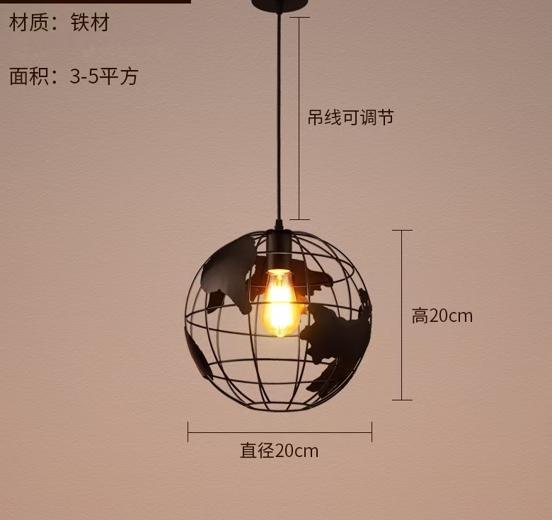 Candelabro de jaula de hierro pequeño de un solo cabezal al por mayor de fábrica, tienda de ropa de olla caliente retro americana, barra de bar, lámpara de comedor, estilo industrial