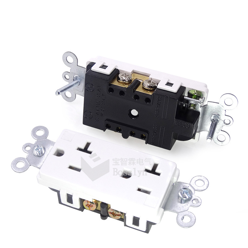 NEMA 5-20R美标双联插座 美国家用直插插座 UL美式双联墙壁插座