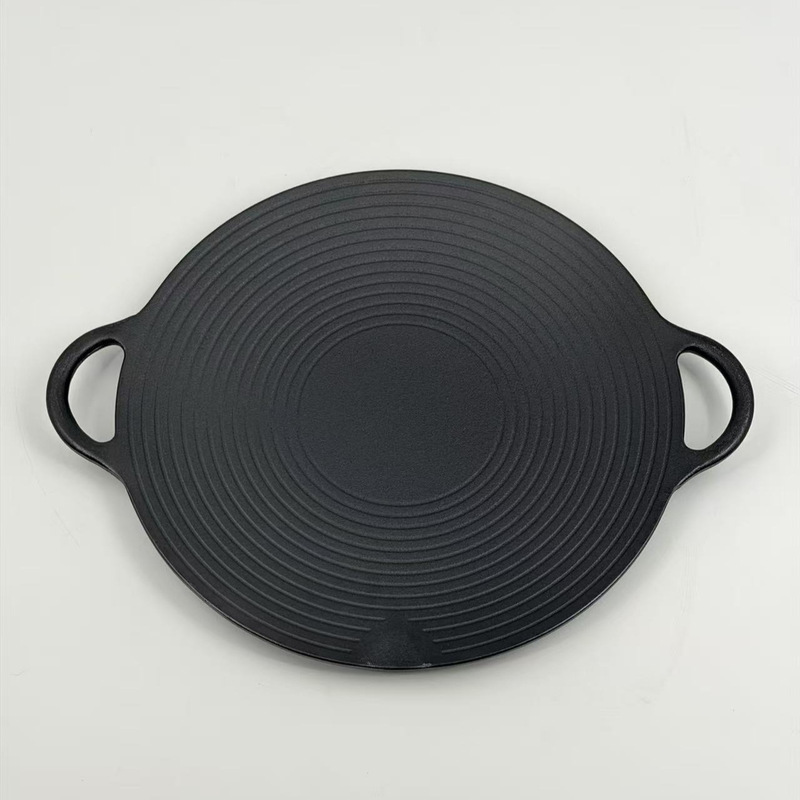 Cast Iron Frying Pan Barbecue Pan Gas Stove Induction Cooker Barbecue Pan Cast Iron Uncoated Korean-style Outdoor Barbecue Pan