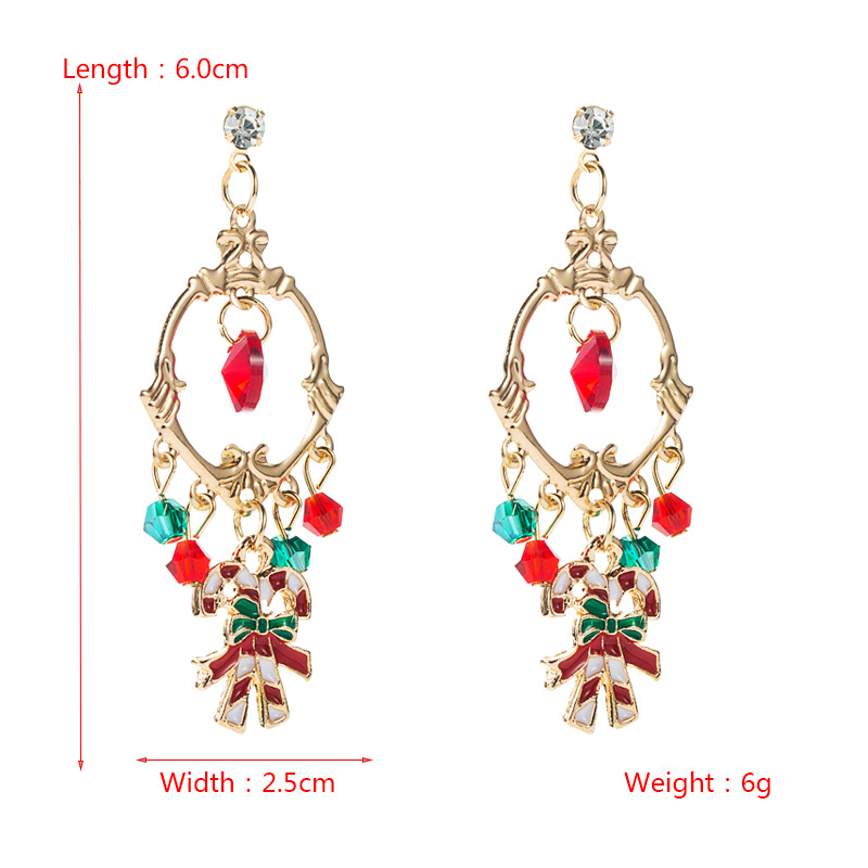 Boucles D&#39;oreilles Pendentif Boîte Cadeau Canne De Noël En Gros Nihaojewelry display picture 1