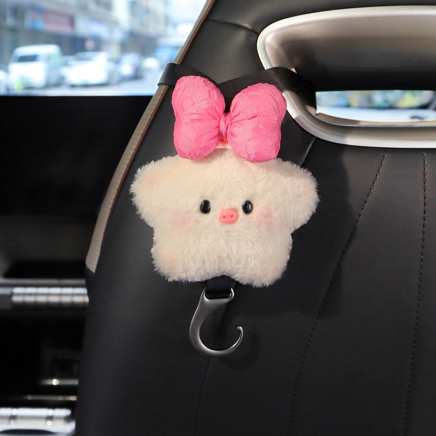 Automóvil trasero estrella cerdo creativo gancho de automóvil multifuncional todo en un asiento trasero gancho de dibujos animados gancho oculto