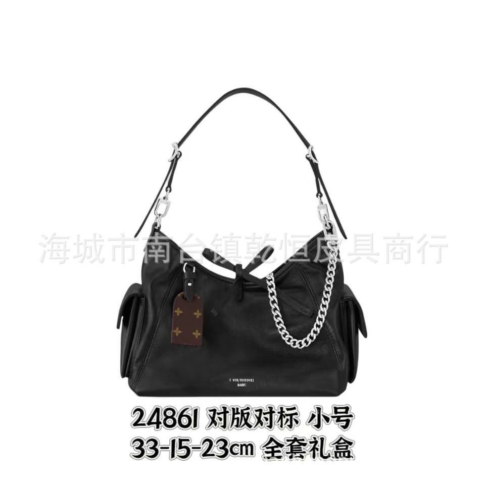 ファッション黒侍レディーストートバッグTote斜めがけバッグバケツ鞄脇下鞄カバンCarryall Cargo