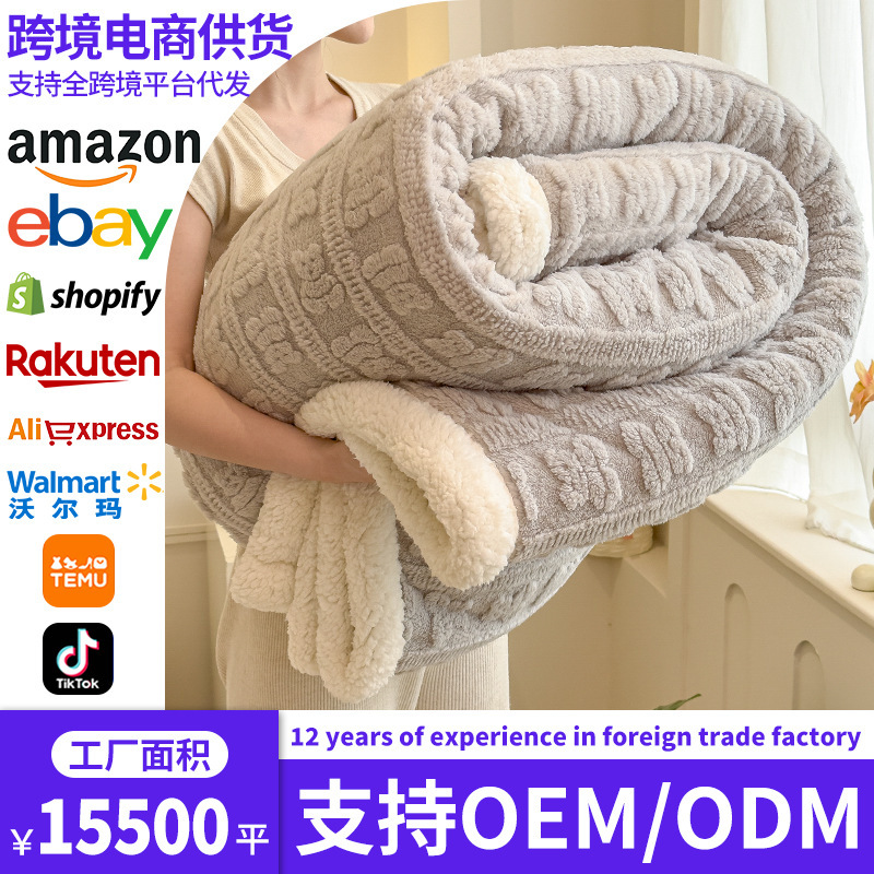 Comercio exterior transfronterizo otoño y invierno grueso lana de oficina manta de siesta sopa manta pequeña edredón