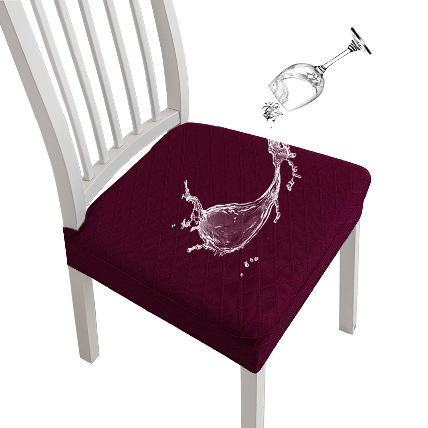 Funda de Silla Transfronteriza de Amazon, Tejida con Patrón de Diamantes, Color Sólido, Elástica, Impermeable, para Hotel, Casa de Huéspedes y Hogar