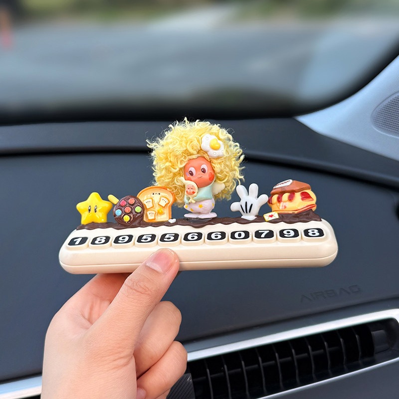 2026 New Model Star-Shaped Car Phone Number Plate, Temporary Parking Cute Decoration for Women