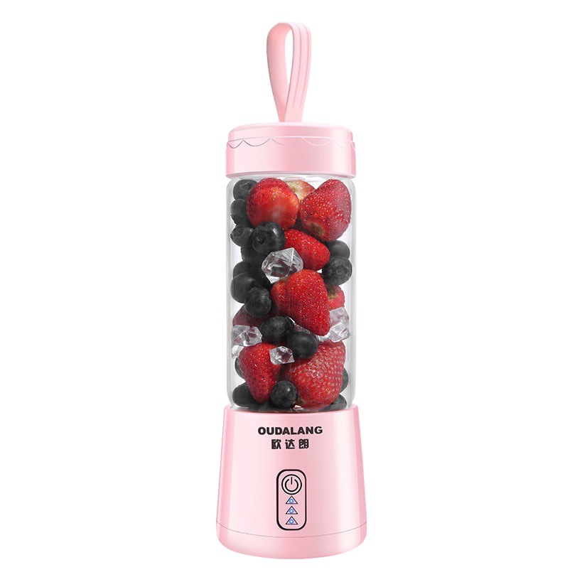 Exprimidor eléctrico Oudalang mini portátil, automático para uso doméstico, extrae jugo de frutas rápidamente, taza de jugo compacta