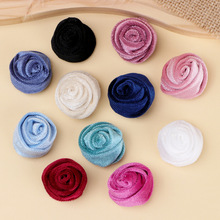 厂家直销毛绒立体花苞玫瑰花diy手工胸花手腕花服饰花鞋花配件