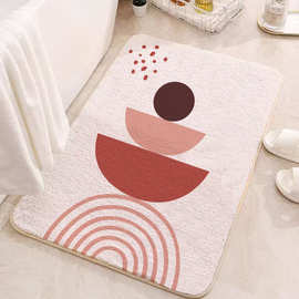 简约风波西米亚植绒簇绒地毯吸水防滑入户门垫家用浴室卫生间脚垫