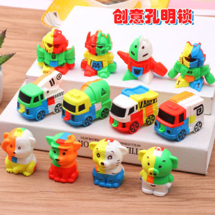 Luban Lock Robot Animal Car Building Blocks Kongming Lock Intelligence Assembly Unlocking Buckle Set Toy Manufacturer Wholesale