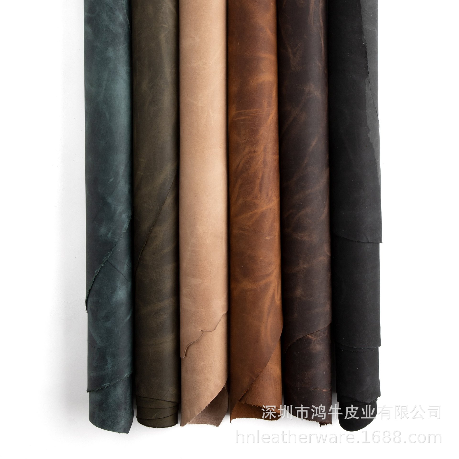 干性不掉色疯马皮 做旧双色变色油摔皮 复古头层黄牛皮压变商标皮