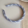 Narrow lace pattern blue check