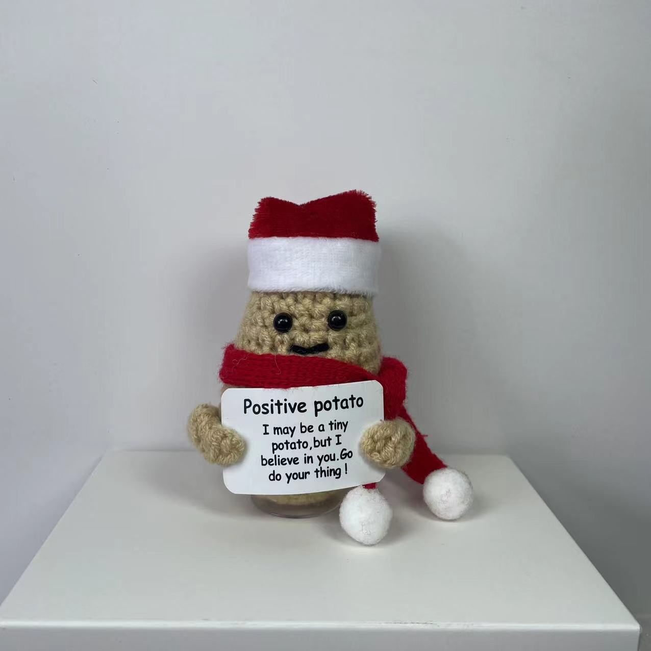 Navidad transfronteriza energía positiva papa tomate expresión divertida hilo de lana hecho a mano ganchillo pepino verduras adornos de frutas