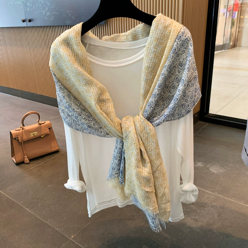 Летний шелковый шарф платок солнцезащитный крем шарф шарф