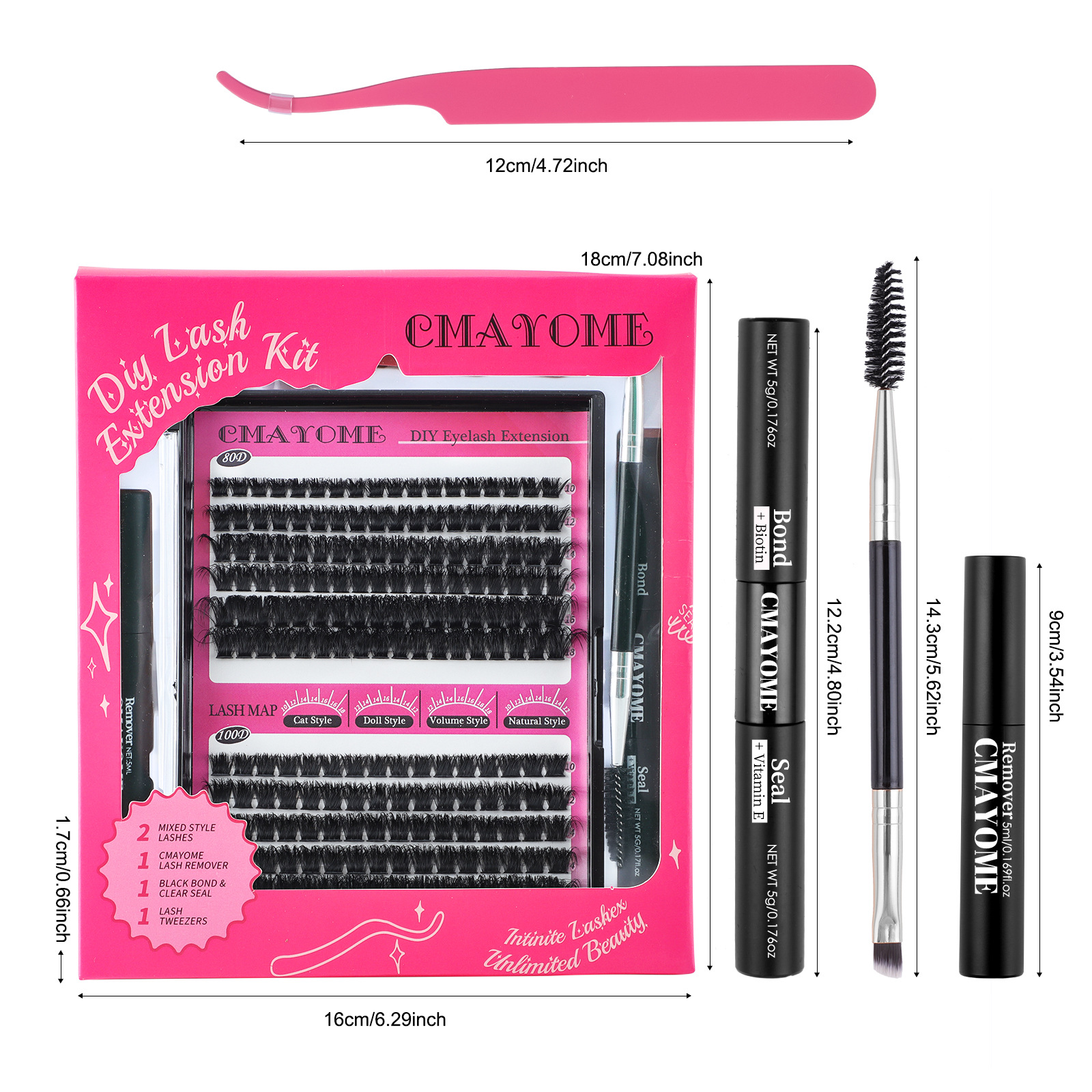 Cross border hot selling 80D100D single cluster false eyelashes set DIY segmented European and American natural thick D curved eyelashes_voghion.com