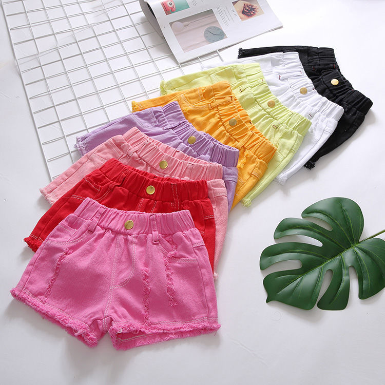 Girls summer denim shorts, outer wear pa...