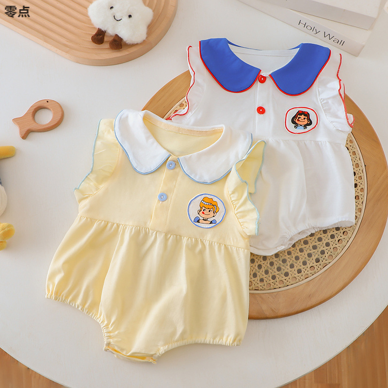 Summer Baby Thin Clothes, 100% Cotton Baby Clothes, Super Cute Princess Crawling Clothes, Harem Clothes