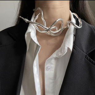 European and American Cross-Border Dark Cool Casual Style High-End Necklace Bracelet European and American Exaggerated Snake-Shaped Adjustable Necklace