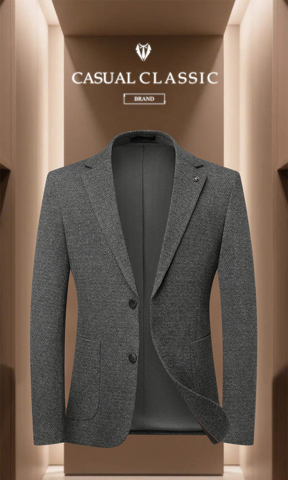 Áo vest nam công sở dáng ôm, pha len lông cừu, dày dặn, chống nhăn, cổ bẻ phẳng — màu xám chi tiết 1