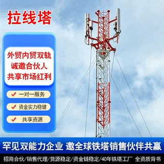 定制拉线通信塔5G基站抱杆天线增高架无线信号传输单管塔信号塔