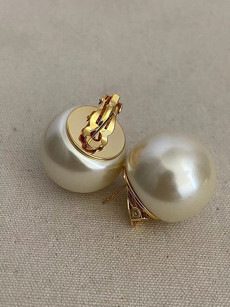 20g Weight 925 Sterling Silver Ear Needle Material 1 Pair Simple Style Round Imitation Pearl Ear Studs
