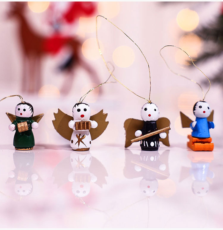 Weihnachten Auto Schneemann Holz Gruppe Hängende Ornamente display picture 3