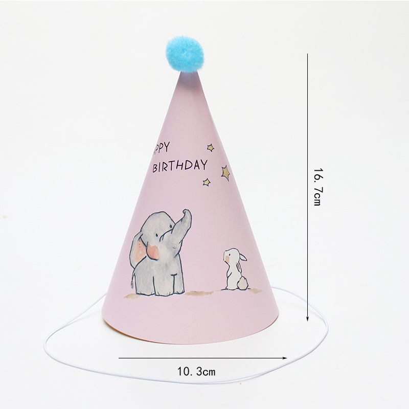 Sombreros de cumpleaños de embalaje independiente, sombreros de fiesta, sombreros de punta, sombreros de fiesta para bebés, sombreros de pastel