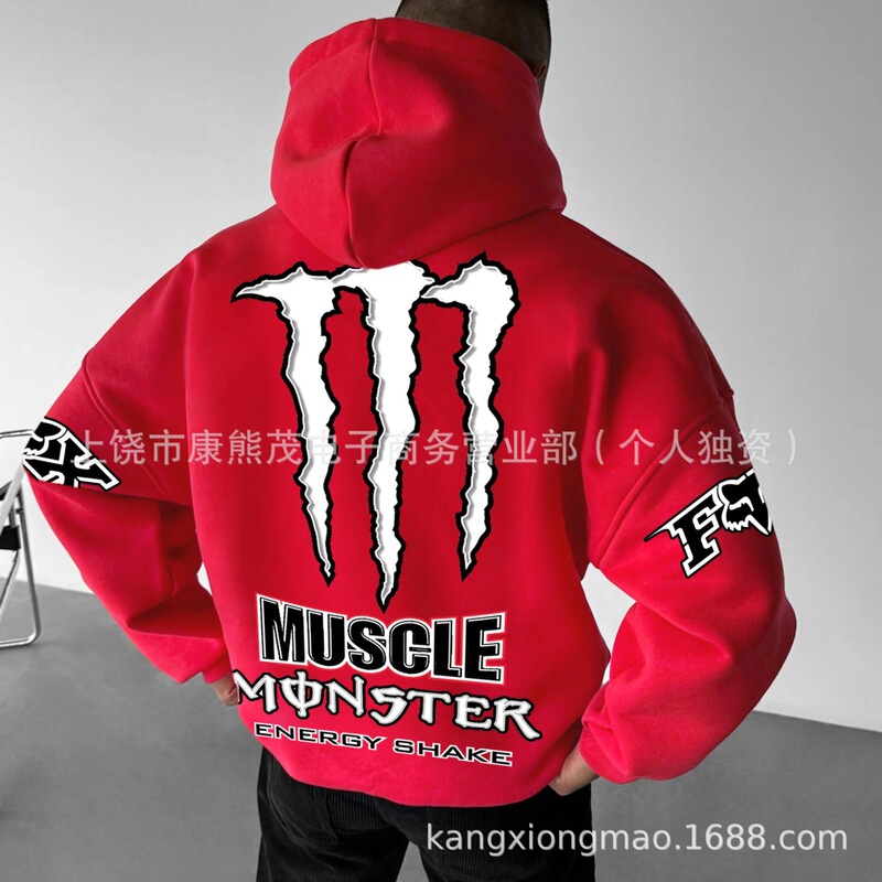 2025秋季新款魔爪男士连帽卫衣时尚休闲3D数码印花欧美外贸跨境|undefined