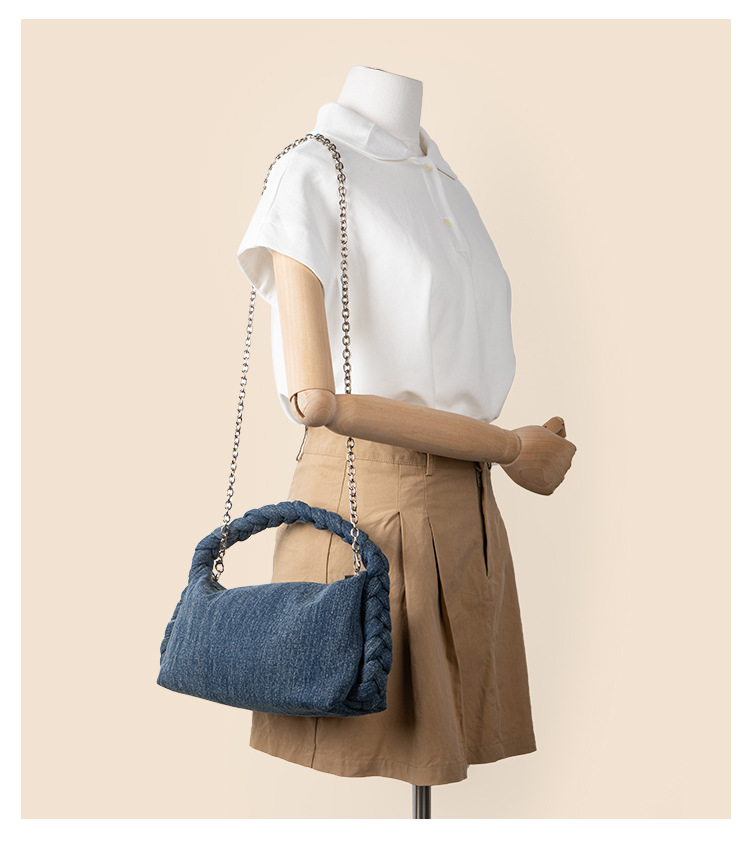 Versatile chain messenger senior sense of small crowd temperament cowboy Fried Dough Twists handbag commuter student_voghion.com