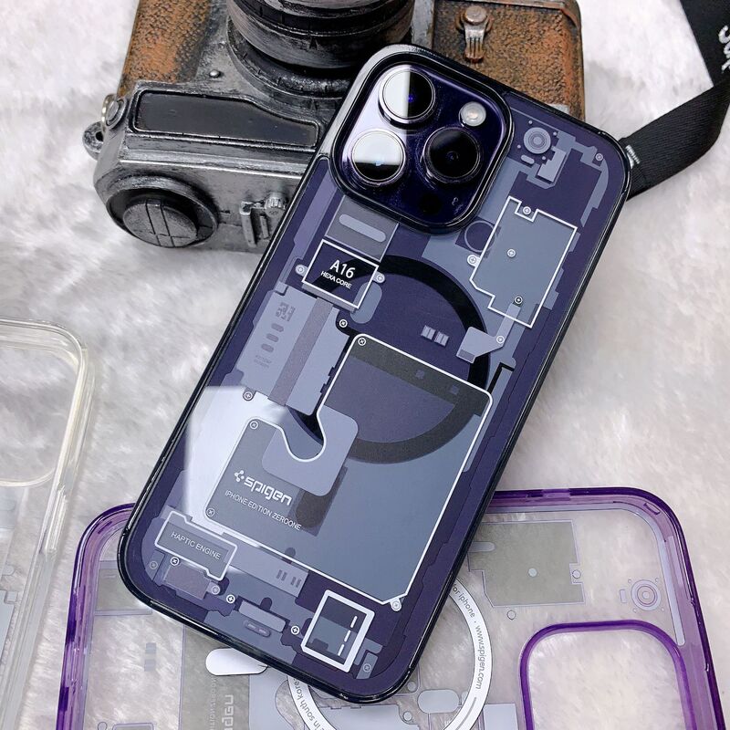 Apple Spigen Magnetic 16Pro Mobile Phone Case 13Pro Technology Circuit Diagram Wireless Charging 12/11 Protective Cover 15P