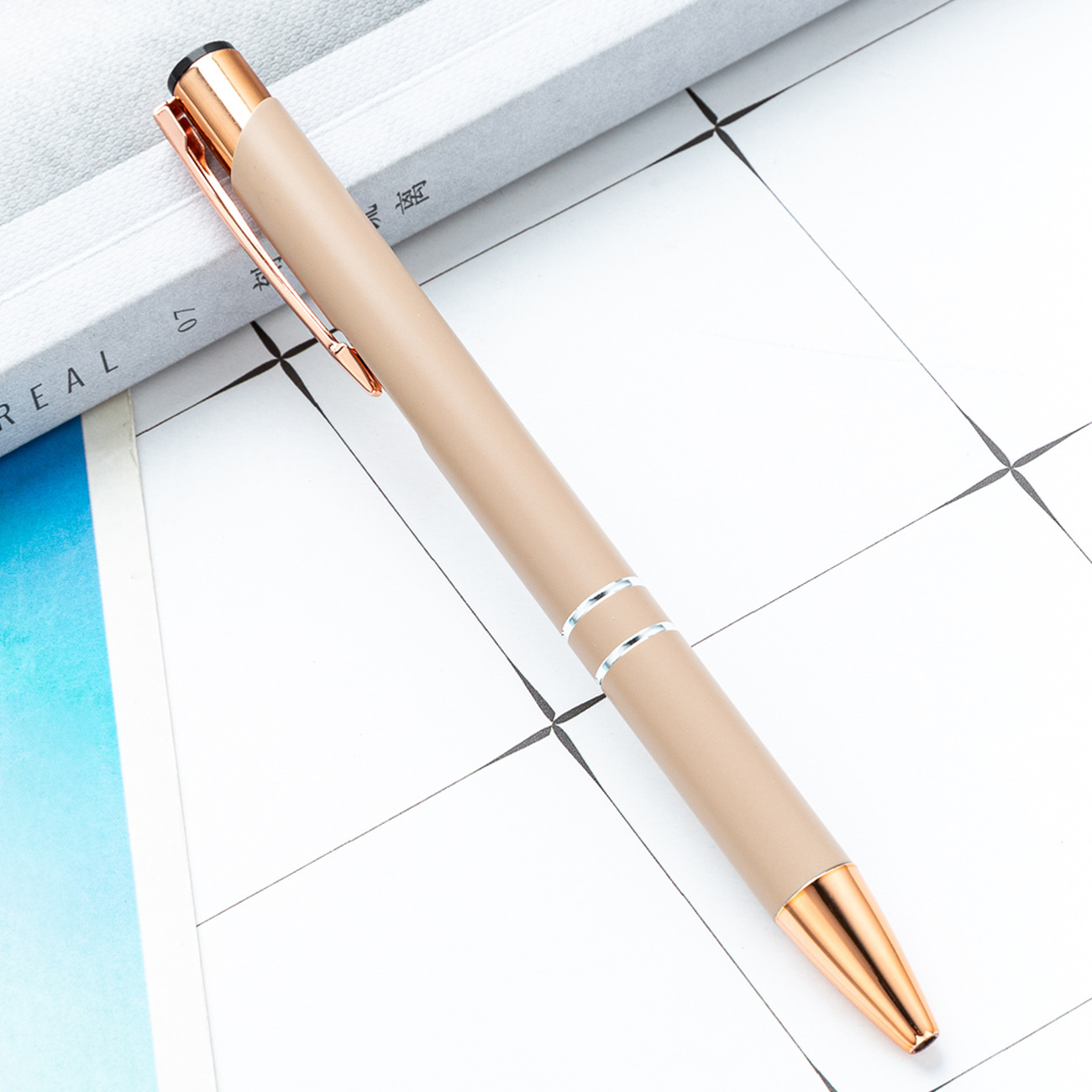 Metal bolígrafo de presión dos bobinas de aluminio barra de pluma de negocios puede imprimir logotipo publicitario regalo bolígrafo promocional fábrica al por mayor