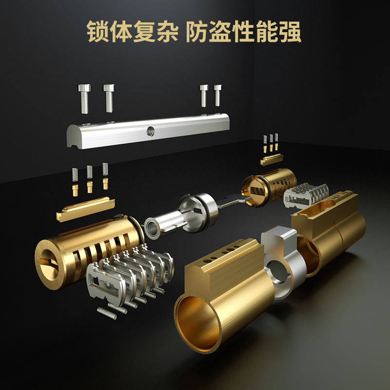 Cilindro de cerradura de puerta interior Cilindro de cerradura abierto doble de 70mm con llave de computadora Cilindro de cerradura de puerta universal antideslizante antidisturbios de cobre