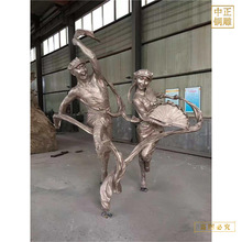 纯铜商场购物人物铜雕塑 景观大型人物雕塑铸造 美女购物铜雕塑