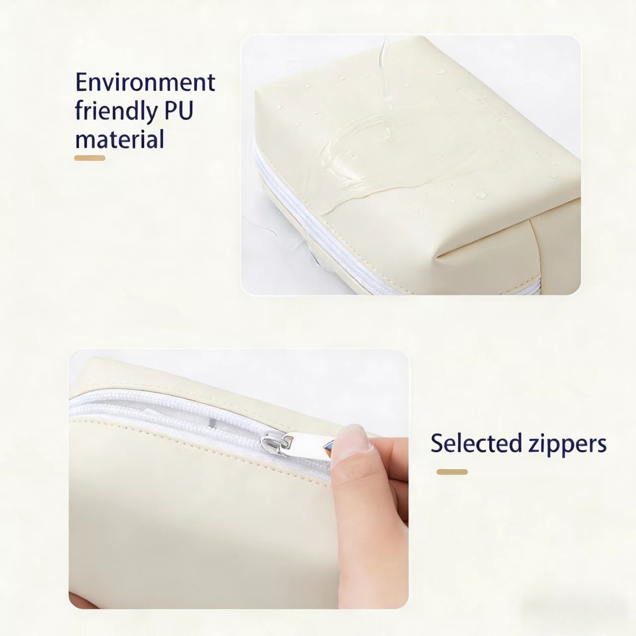 Bolsa de maquillaje coreana de alto valor visual ins-viento color caramelo PU impermeable de gran capacidad color macrón bolsas de lavado portátiles
