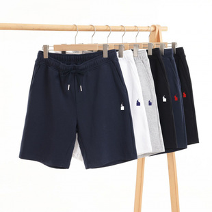 Cotton Rl Men's Shorts Three-Quarter Length Polo Sweatpants Solid Color Sports Pants Casual Vacation Loose Fit British Style Beach