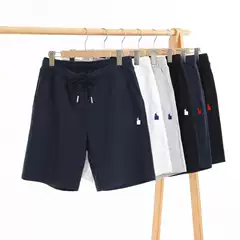 Cotton Rl Men's Shorts Three-Quarter Length Polo Sweatpants Solid Color Sports Pants Casual Vacation Loose Fit British Style Beach