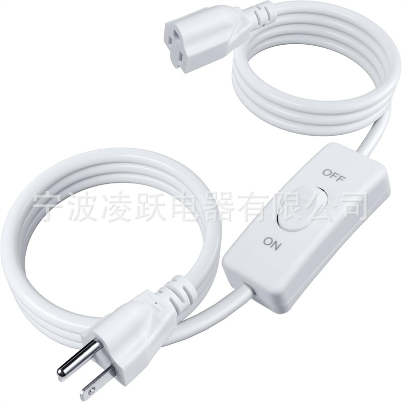 HLCORD 延长线带开关开/关,18AWG 室内电源线,3 爪接地插头